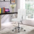 White Modern Faux Leather Mid-Back Swivel Office Chair with Armrests and Wheels Q280-WYDCAMBS8959149352