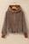 Chestnut Half Zipper Kangaroo Pocket Drawstring Corduroy Hoodie T543-8797489332466