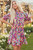 Pink Floral Puff Short Sleeve V Neck Mini Dress T543-8784173269234