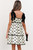 White Bow Knot Color Contrast Trim Knotted Shoulder Mini Dress T543-8791250141426