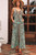 Green Floral Print V Neck Ruffled Trim Backless Tassel Waist Maxi Dress T543-8794159743218