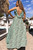 Green Floral Print V Neck Ruffled Trim Backless Tassel Waist Maxi Dress T543-8794159743218
