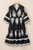 Black Western Geometric Print 3/4 Sleeve Loose Midi Dress T543-8773776376050