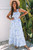 Sky Blue Floral Smocked Tied Straps A-Lined Tiered Maxi Dress T543-8779806933234