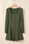 Guacamole Green Rib Knit Square Neck Buttoned Long Sleeve Mini Dress T543-8783398404338