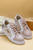 Gold Glitter Star Patchwork PU Leather Lace-up Sneakers T543-8773778079986