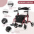 Folding Rollator Walker with Seat and Wheels Supports up to 300 lbs-Red - Color: Red D681-JH10013RE
