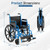 Lightweight Folding Wheelchair for Adults with Swing-Away Footrest and Desk Arm-Navy B593-JH10074