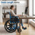Lightweight Folding Wheelchair for Adults with Swing-Away Footrest and Desk Arm-Navy B593-JH10074