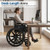 Lightweight Folding Wheelchair for Adults with Swing-Away Footrest and Desk Arm-Navy B593-JH10074