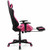 PU Leather Gaming Chair with USB Massage Lumbar Pillow and Footrest -Pink B593-HW66628