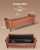 Button-Tufted Storage Ottoman Bench, Rolled Arm PU Leather Bench with Solid Wood Legs, Modern Shoe  E415-PZWSZYXTK617STHDO001V0