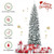 7.5 Feet Unlit Hinged Snow Flocked Artificial Pencil Christmas Tree with 641 Tips B593-CM22873