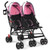 Foldable Twin Baby Double Stroller Ultralight Umbrella Kids Stroller-Pink - Color: Pink D681-BB5681PI