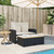 Patio Sofa with Cushions 2-Seater Black Poly Rattan&Acacia Wood A949-365141