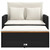 Patio Sofa with Cushions 2-Seater Black Poly Rattan&Acacia Wood A949-365141