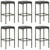 Bar Stools with Cushions 6 pcs Gray Poly Rattan A949-313450