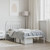 Metal Bed Frame without Mattress with Headboard White 39.4"x78.7 A949-353679