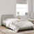 Bed Frame "Dover" Light Gray 39.4"x74.8" Velvet A949-373267