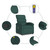 Massage Recliner Chair Dark Green Fabric A949-3205812