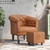 Tub Chair with Footstool Brown Faux Leather A949-356501