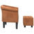 Tub Chair with Footstool Brown Faux Leather A949-356501