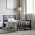 Metal Bed Frame without Mattress with Footboard Black 39.4"x78.7 A949-374254