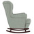 Rocking Chair Wingback Light Grey Velvet and Solid Wood A949-329363