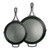 Black 2 Piece Lightweight Cast Iron Skillet Set -  Made in USA Q280-BLSKIRO43564