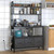 Black Metal Kitchen Baker's Rack 4-Shelves with Bottom Storage Cabinets Q280-BLKTNRWP157968
