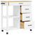 Kitchen Trolley MONZA 33.1"x15.7"x34.8" Solid Wood Pine A949-376117