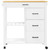 Kitchen Trolley MONZA 33.1"x15.7"x34.8" Solid Wood Pine A949-376117