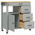Kitchen Trolley MONZA 33.1"x15.7"x34.8" Solid Wood Pine A949-376110