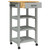 Kitchen Trolley MONZA 18.9"x15.7"x34.8" Solid Wood Pine A949-376080