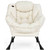 Upholstered Contemporary Cushioned Accent Chair with Side Pocket in Beige Q280-COBE1072