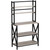Modern Black Metal Grey Wood Bakers Rack Microwave Stand Kitchen Shelving Unit Q280-YGBRSK892136257