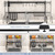 2 Tier Black Steel Adjustable Over the Sink Dish Drying Rack Q280-COBL2948