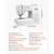 Computerized Sewing Machine, 200 Stitch Applications, with LCD Screen, Foot Pedal and LED Light, He E415-JYFRJ700ZMINYK7AD001V1