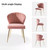 Pink Velvet Upholstered Wingback Accent Side Chair with Gold Metal Legs Q280-PLVTWSC9135793412