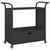  Bar Cart with Drawer Black 39.4"x17.7"x38.2" Poly Rattan A949-316663