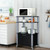 Modern 3-Shelf Kitchen Bakers Rack Cart on Wheels in Black Wood Finish Q280-COBLK924637