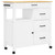  Kitchen Trolley MONZA 33.1"x15.7"x34.8" Solid Wood Pine A949-376111