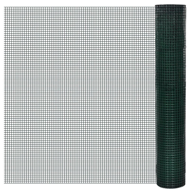  Chicken Wire Fence Galvanized with PVC Coating 32.8'x3.3'Green A949-140433