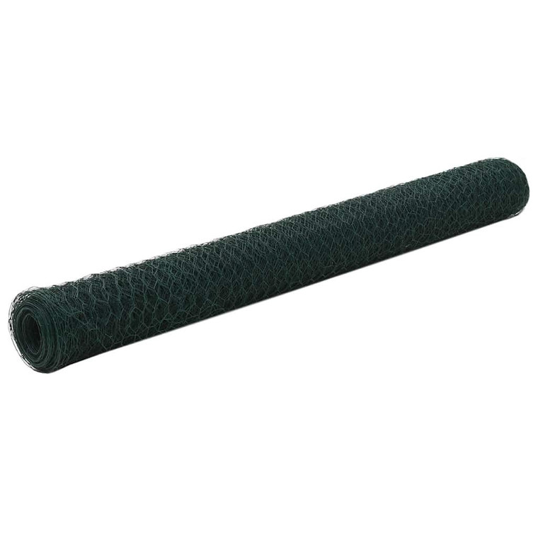  Chicken Wire Fence Steel with PVC Coating 82.0x3.9'Green A949-143263