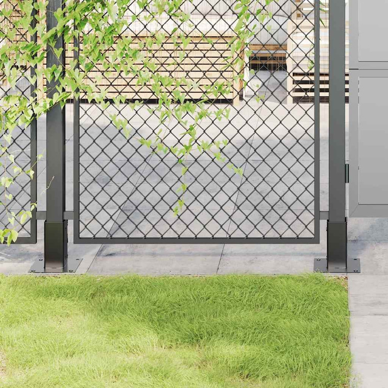  Post Bases Square 4 pcs Anthracite 2.40x2.40" Powder-coated Steel A949-42000022
