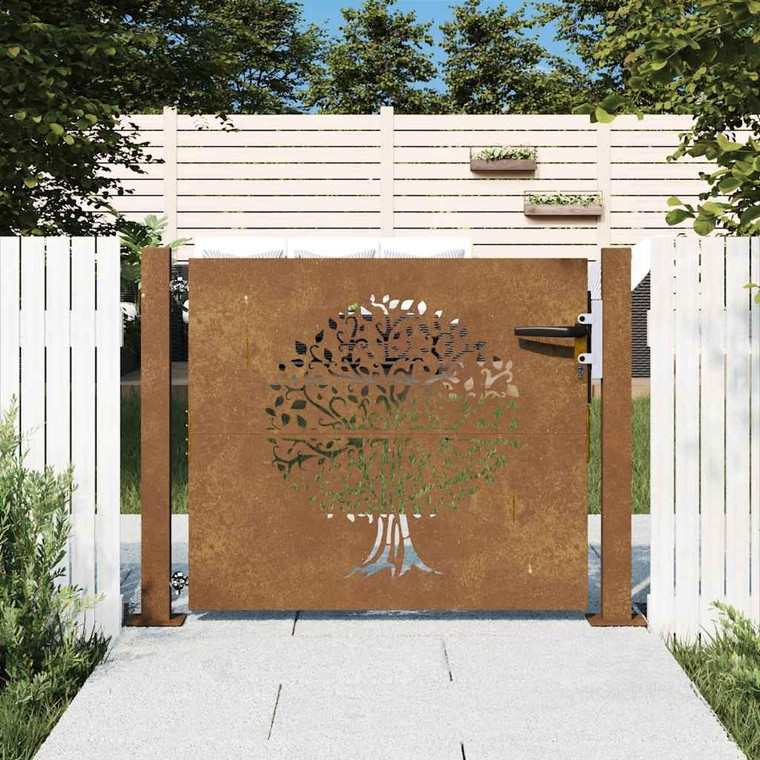  Garden Gate 39.4x39.4" Corten Steel Tree Design A949-153215
