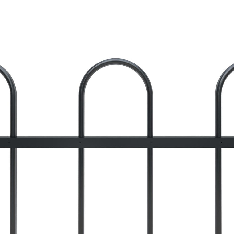  Garden Fence with Hoop Top Steel 71.3"x59.1" Black A949-144932