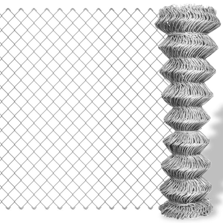  Chain Link Fence Galvanised Steel 82.0x3.3'Silver A949-141491