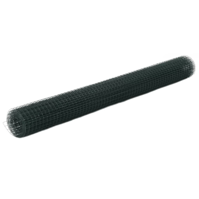  Chicken Wire Fence Steel with PVC Coating 32.8x4.9'Green A949-143627