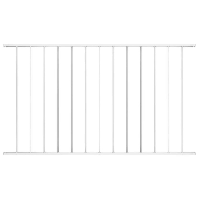  Fence Panel Powder-coated Steel 5.4 ft x 4.1 ft White A949-145226